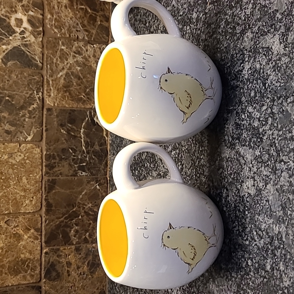 Rae Dunn Spring Chirp mugs, set of 2 - Picture 2 of 8